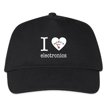 I love Electronics - Elektronik / Geschenk Idee - Kinder Basecap - Schwarz - Vorne