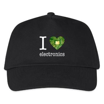 I love Electronics - Elektronik / Geschenk Idee - Kinder Basecap - Schwarz - Vorne