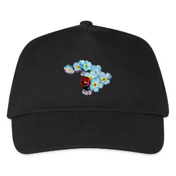 Marienkäfer und Vergissmeinnicht Design von Jimkins - Kinder Basecap - Schwarz - Vorne
