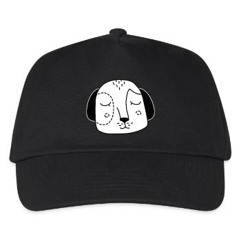 Hund Gesicht Hundekopf - Kinder Basecap - Schwarz - Vorne
