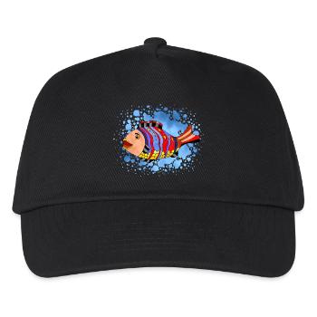 Fisch - Kinder Basecap - Schwarz - Vorne