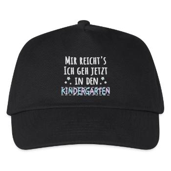 Kindergartenkind - mir reichts Kindergarten - Kinder Basecap - Schwarz - Vorne