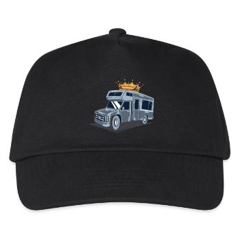 Wohnmobil / Wohnwagen / Camping - Kinder Basecap - Schwarz - Vorne