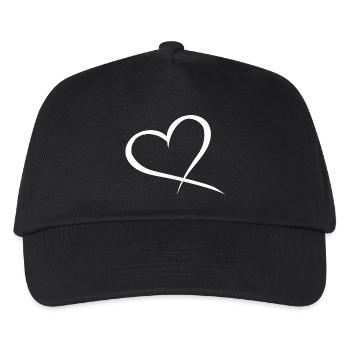 Herz Design Liebe - Kinder Basecap - Schwarz - Vorne