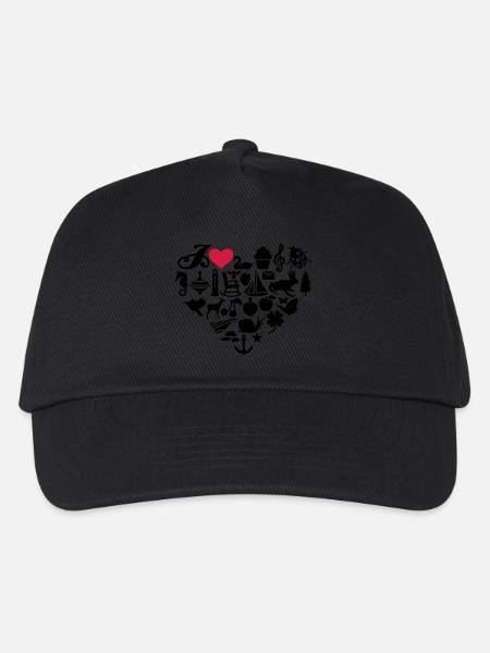 I love - Kinder Basecap - Schwarz