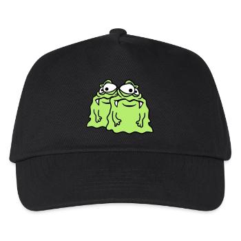 team 2 freunde paar glibber schleim ekelig schleim - Kinder Basecap - Schwarz - Vorne