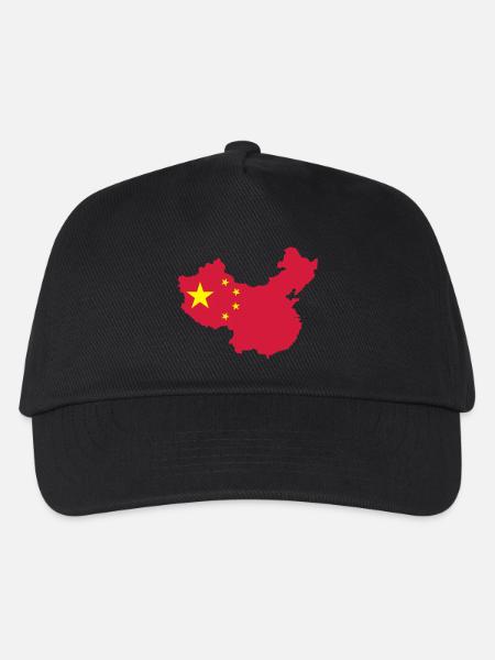 Karte von China - Kinder Basecap - Schwarz