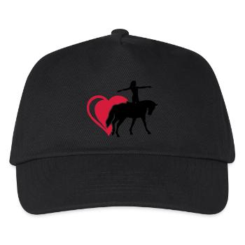 Herz Voltigieren - Kinder Basecap - Schwarz - Vorne