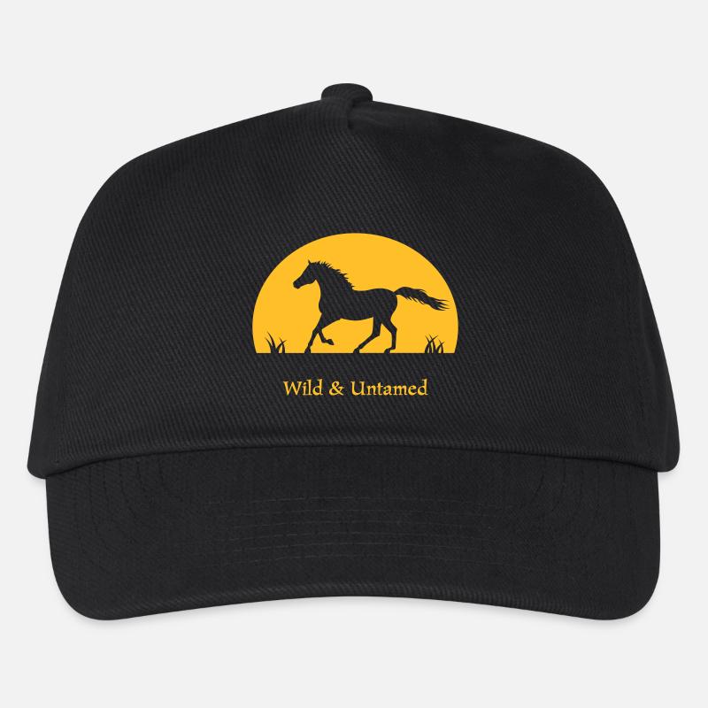 Sunset Horse wild and untamed - Kinder Basecap - Schwarz