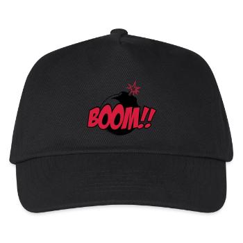 boom - comic sound - Kinder Basecap - Schwarz - Vorne