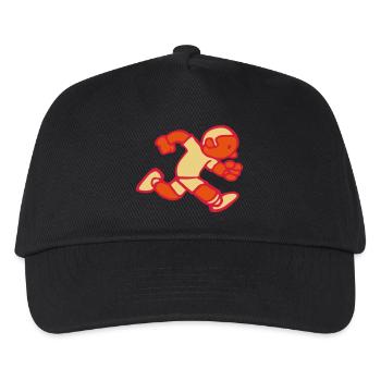 drawing running jogging run funny vintage - Kids’ Baseball Cap - black - Front