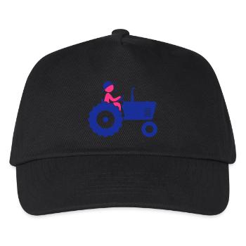 Bauer auf Traktor - Kinder Basecap - Schwarz - Vorne