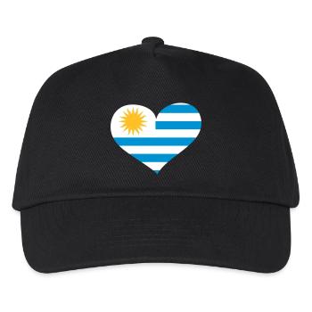 Uruguay Herz; Heart Uruguay - Kids’ Baseball Cap - black - Front