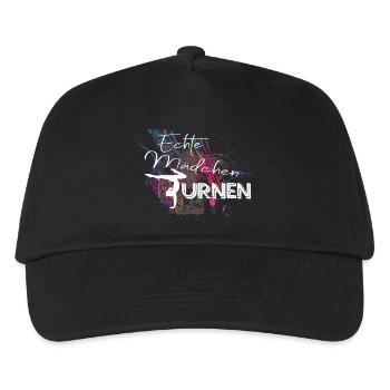 Echte Mädchen Turnen Geschenkidee für Turnerin - Kinder Basecap - Schwarz - Vorne