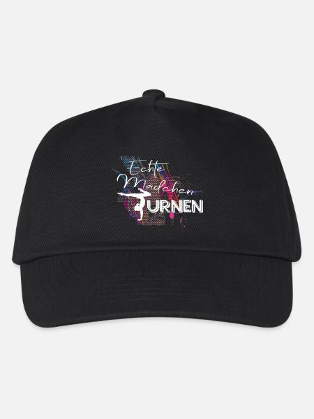 Echte Mädchen Turnen Geschenkidee für Turnerin - Kinder Basecap - Schwarz