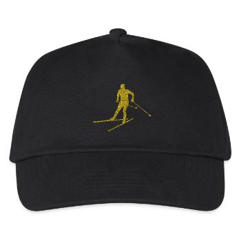 Gold Langlauf - Kinder Basecap - Schwarz - Vorne