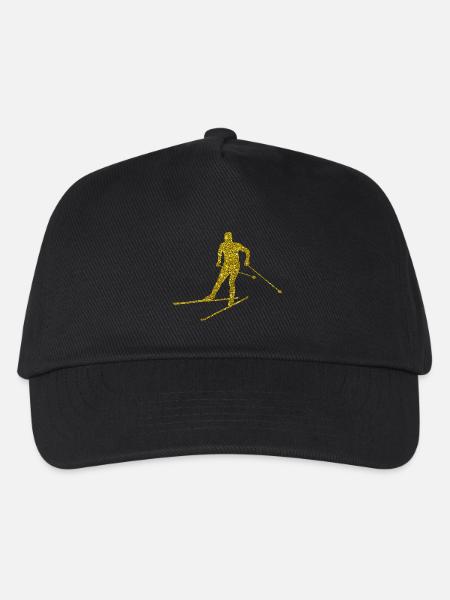 Gold Langlauf - Kinder Basecap - Schwarz