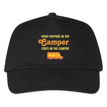What Happens In The Camper Stays In The Camper - Kids’ Baseball Cap - black - Front