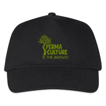 Permaculture is the answer - Kinder Basecap - Schwarz - Vorne