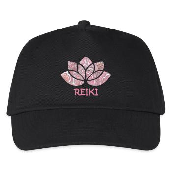 reiki mit lotus e 65 - Kinder Basecap - Schwarz - Vorne