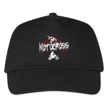 Motocross - Kinder Basecap - Schwarz - Vorne