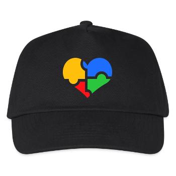 Puzzle coeur d'amour autiste autiste - Casquette de baseball Enfant - noir - Devant