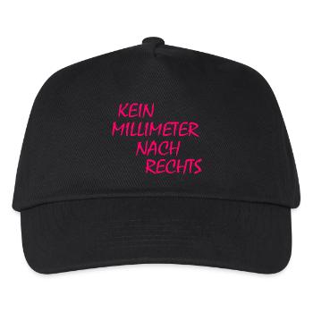 kein millimeter nach rechts - Kinder Basecap - Schwarz - Vorne