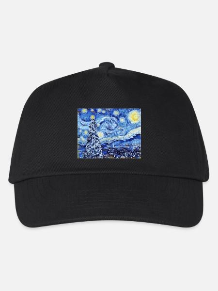 Van Gough Starry Night - White Christmastrendingtr - Kinder Basecap - Schwarz