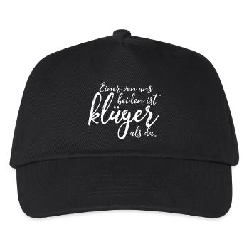 Einer von uns beiden ist klüger als du - Spruch - Kinder Basecap - Schwarz - Vorne