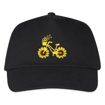 Bicycle Sunflower Cycling Hippie Summer Vacation - Kids’ Baseball Cap - black - Front