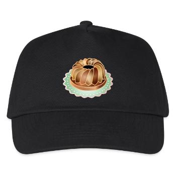 Der beliebte Gugelhupf im Retro Look für Backfans - Kinder Basecap - Schwarz - Vorne