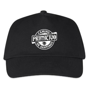 Camino Primitivo Pilger-Stempel | Jakobsweg - Kinder Basecap - Schwarz - Vorne