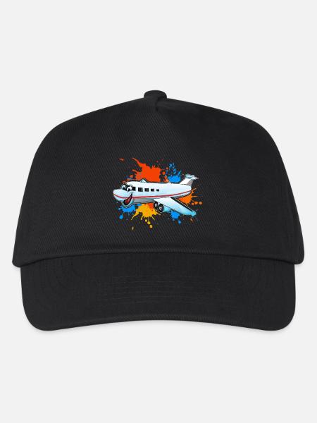 Flugzeug - Kinder Basecap - Schwarz