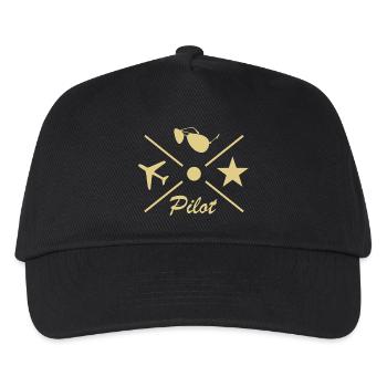 Pilot - Kinder Basecap - Schwarz - Vorne