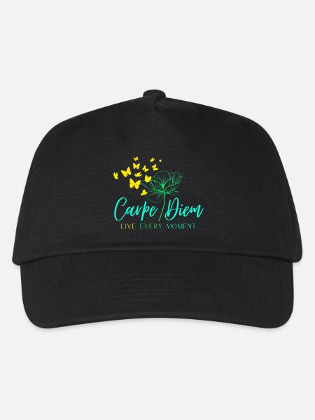 Carpe Diem LIVE EVERY MOMENT - Kinder Basecap - Schwarz