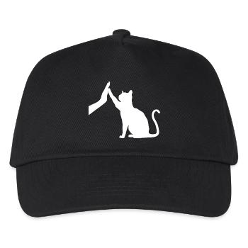 Silhouette Katzengrafik Lustige High Five Katzenbesitzer - Kinder Basecap - Schwarz - Vorne