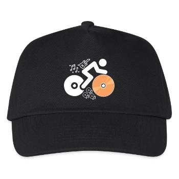 DJ Figure avec disques et notes musicales - Casquette de baseball Enfant - noir - Devant