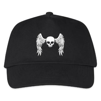 White winged skull - Kids’ Baseball Cap - black - Front