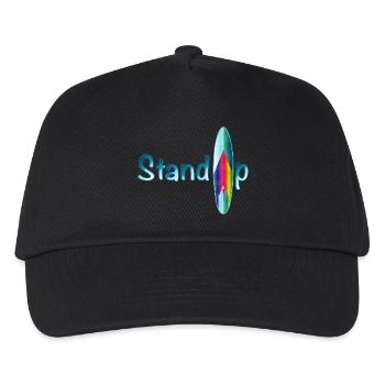Lettrage de pagaie debout avec paddle board - Casquette de baseball Enfant - noir - Devant