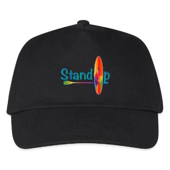 Lettrage de pagaie debout avec paddle board - Casquette de baseball Enfant - noir - Devant