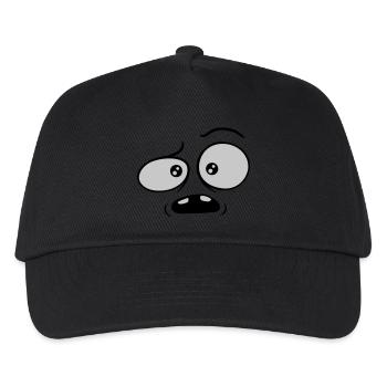 Skeptisches verwirrtes Comic Gesicht - Kinder Basecap - Schwarz - Vorne