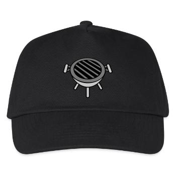 Runder kleiner Kohlegrill Barbecue - Kinder Basecap - Schwarz - Vorne