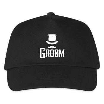 Groom Cool Top Hat & Schnurrbart Herren Junggesellenabschied - Kinder Basecap - Schwarz - Vorne