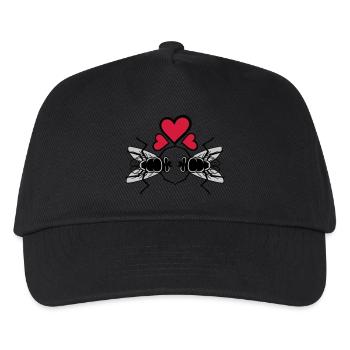 Houseflies in love Couple Hearts - Kids’ Baseball Cap - black - Front