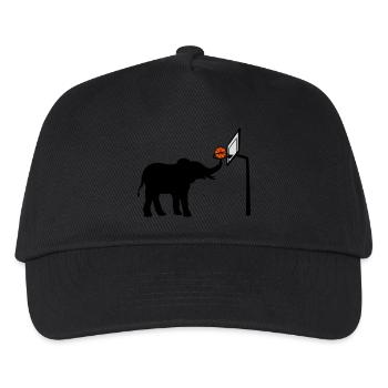 Basketball-playing elephant silhouette - Kids’ Baseball Cap - black - Front