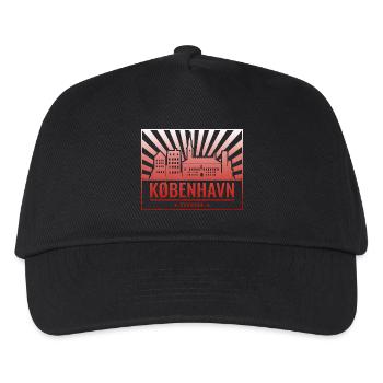 Kopenhagen Skyline im Sonnenuntergang - Kinder Basecap - Schwarz - Vorne