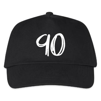 90 JAHRE. 90-JÄHRIGES JUBILÄUM. GEBURTSTAG 90 JAHRE. JAHR - Kinder Basecap - Schwarz - Vorne