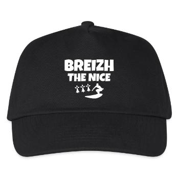 Bretagne, Celtic, Breizh, Surf, Surffan - Kinder Basecap - Schwarz - Vorne