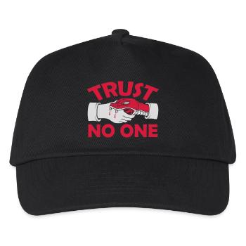 trust no one quote - Kids’ Baseball Cap - black - Front