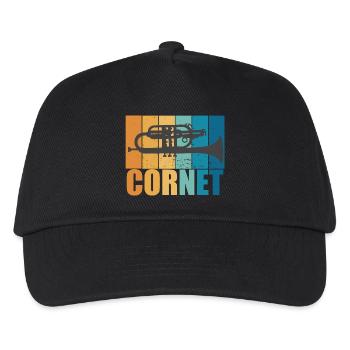 Cornet Vintage Musician Instrument Gift - Kids’ Baseball Cap - black - Front